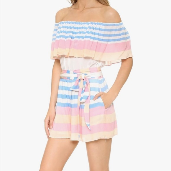 Mara Hoffman Pastel Stripe Off-Shoulder Dress - Picture 4 of 14